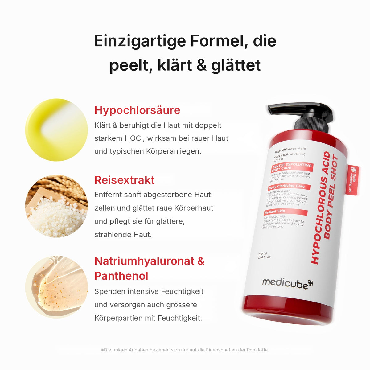 Hypochlorsäure Reis Body Peel Shot