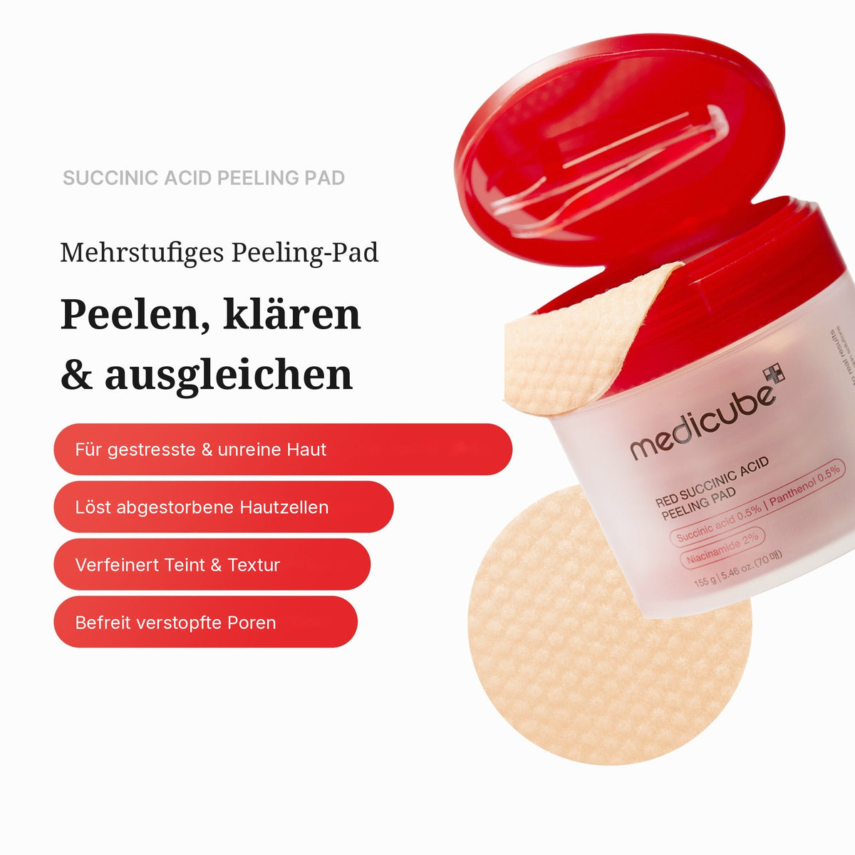 Red Bernsteinsäure Panthenol Pads