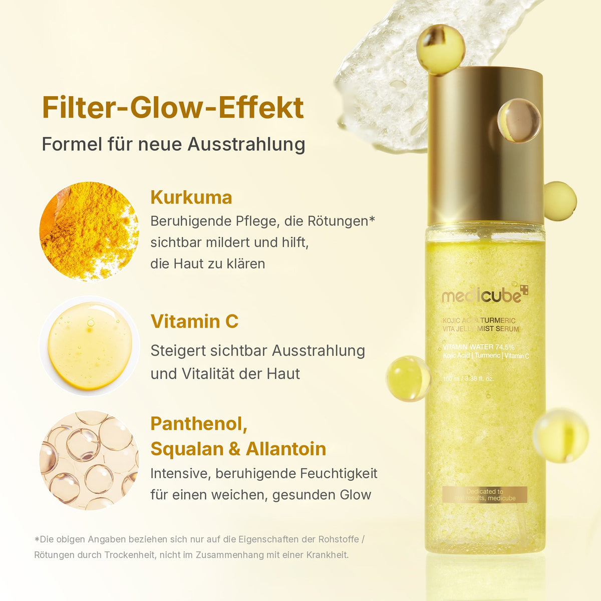 Kojisäure Kurkuma Vitamin Gold Jelly Mist Serum
